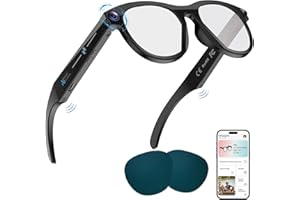 Lixeszt Smart Glasses with Camera AI Glasses Bluetooth Glasses Replaceable Lenses，48H Battery for Travel, Conferences &amp; Vlogging. Translation, Voice Control &amp; Object Recognition (Black)4.6 out of 5 stars 61 offer from $61.99