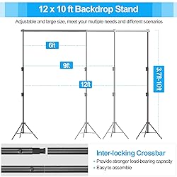EMART Heavy Duty Backdrop Stand 10 x 12ft Photo