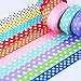 Mudder Washi Masking Tape Polka Dot Washi Tapes Decorative for Scrapbooks, DIY Crafts and Gift Wrapping Office Party Supplies, 10 Rolls