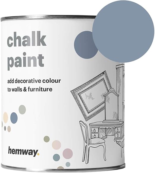 Hemway Chalk Paint (Denim) Matt Finish Wall and Furniture Paint 1L