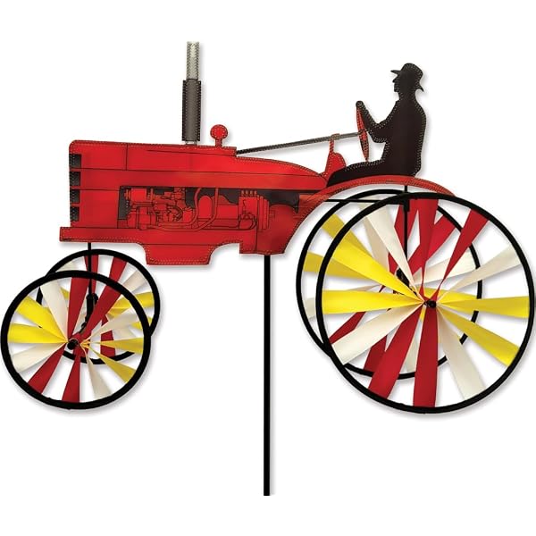 Tractor Modern GREEN Windräder – 30,5 Cm Durchmesser – Inkl. Stützstange & Erdspieß Für Garten