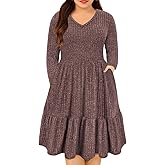 RITERA Plus Size Dresses for Curvy Women Summer Spring Womens Dress V Neck Short Sleeve Casual Dress with Pockets XL-5XL