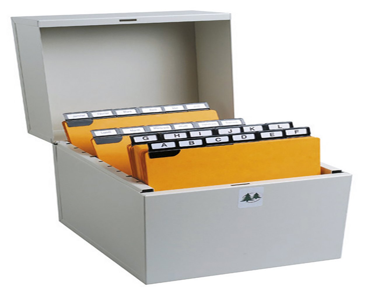 Exacompta - Ref 54721E - Vertical Record Card Filing Box - 100 x 157 x 210mm in Size, Suitable for 125 x 75mm Record Cards, Holds Approximately 500 Cards - Grey