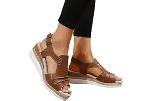 Yanzhenglip Sandals for Women Casual Summer, Women's Sandals Straps Wedge Buckle Summer Beach Sandals Shoes, Comfort Walking Shoes Bohemian Rhinestone Gladiator Open Toe Sandals Comfy