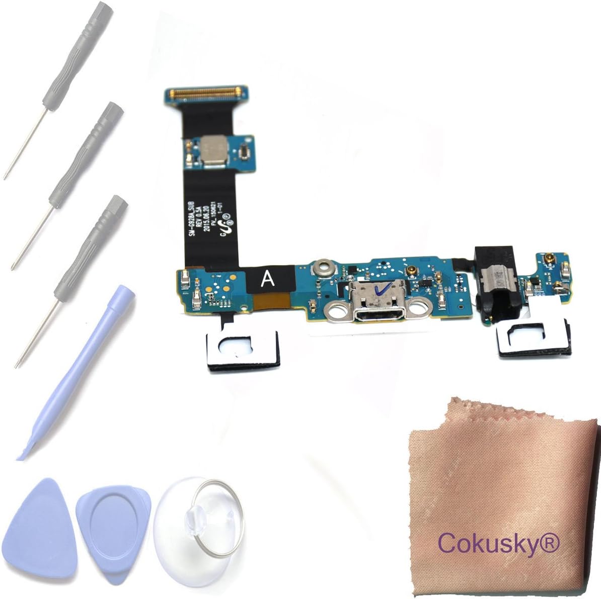 Cokusky USB Charger Charging Port Flex Cable Dock Connector USB with Mic Microphone Repair for Samsung Galaxy S6 Edge Plus (G928A AT&T)