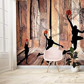 Wall Mural Play Basketball Outside Removable Self-Adhesive Large Wallpaper - 66x96 inches