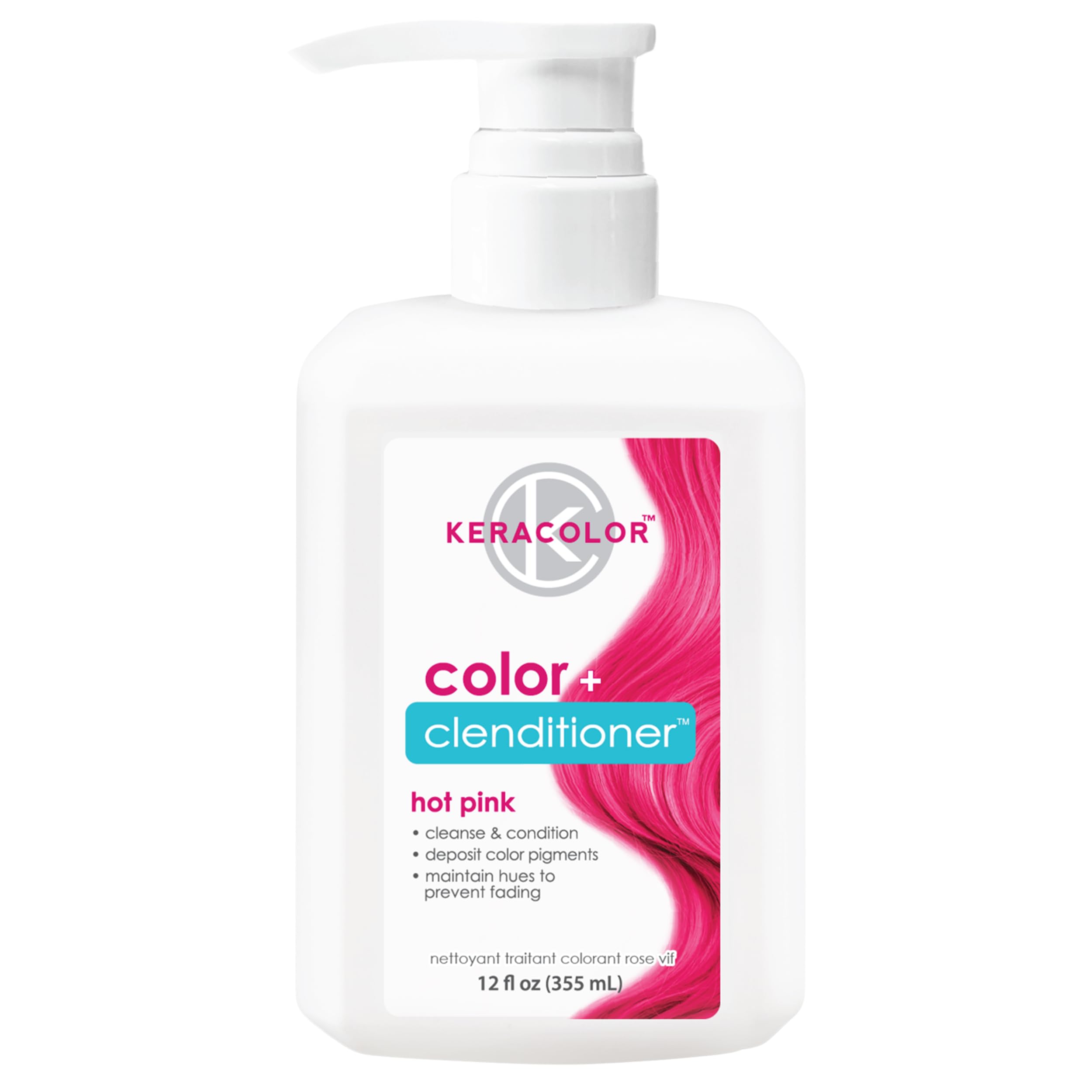Photo 1 of Keracolor Clenditioner HOT PINK Hair Dye - Semi Permanent Hair Color Depositing Conditioner, Cruelty-free, 12 Fl. Oz.