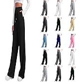 WWPPAION Wide Leg Sweatpants Women Baggy Fleece Boyfriend Casual Jogger Baggy Elastic High Waisted Yoga Pants with Pockets