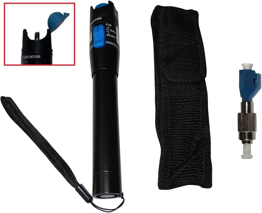 Visual Fault Locator Fiber Optic Optical Cable Tester Meter Detector (20mW VFL+FC-LC)
