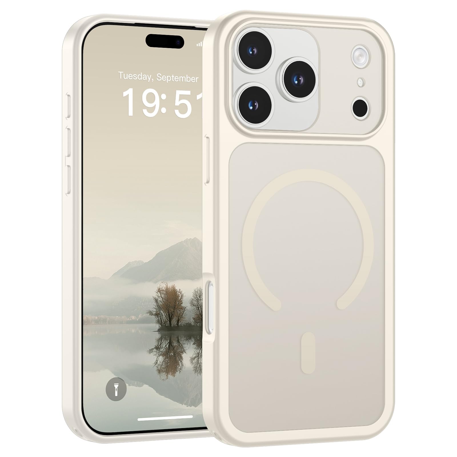 Photo 1 of SUPFINE Magnetic for iPhone 17 Pro Max Case (Compatible with MagSafe)(Military Grade Drop Protection)(Camera Protection) Translucent Matte Shockproof Phone Cover 2025,Antique White