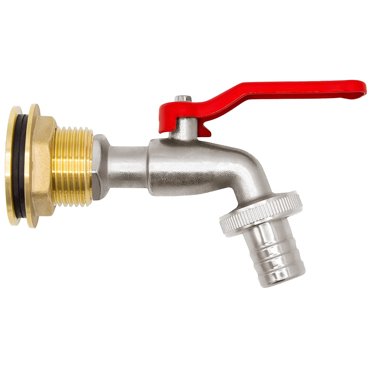 VARIOSAN Water Butt Feed + Ball Drain Valve Set 14702, 3/4 Inch, Brass