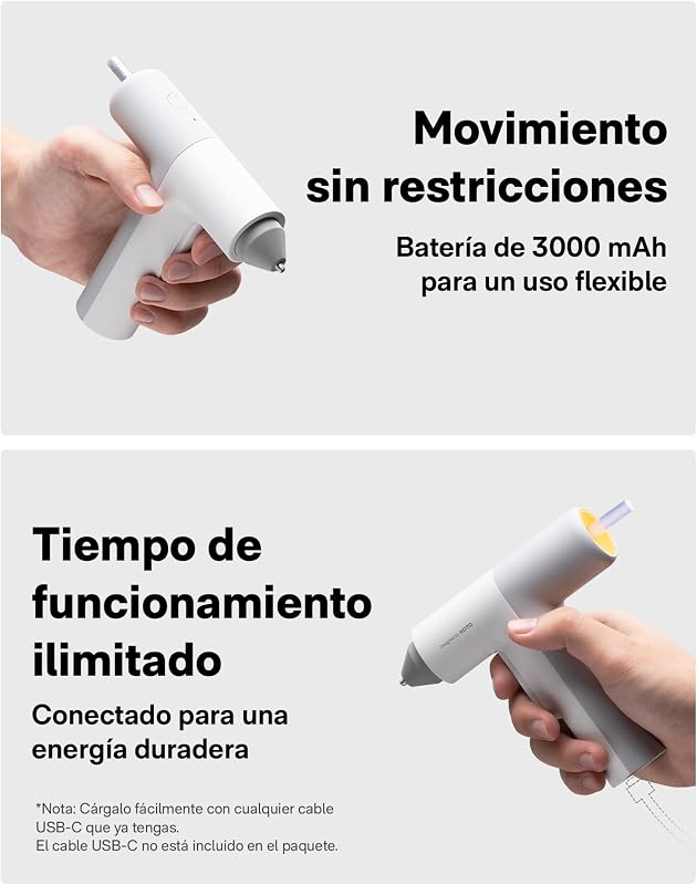 Pistola de Silicona Caliente, 40PCS Barras,calentamiento rápido 30s