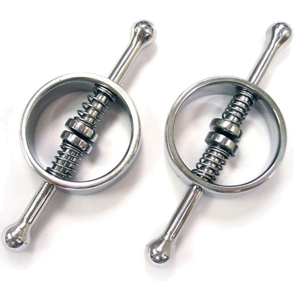 Rouge Round Nipple Clamps Non Piercing Nipple Ring Shield Body Piercing Jewellery Adult Game (Silver)