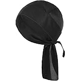 Gsbnjuy Bandanas Skull Caps for Men Women Skull Cap Helmet Liner Cycling Hat Durags Motorcycle Bandana Sweat Wicking Do Rag Cooling for Men Women Sports Running Cycling Motorcycle Black
