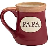 Papa Best Job Ever Porcelain Burgundy Coffee Tea Mug Cup 18oz Gift Box