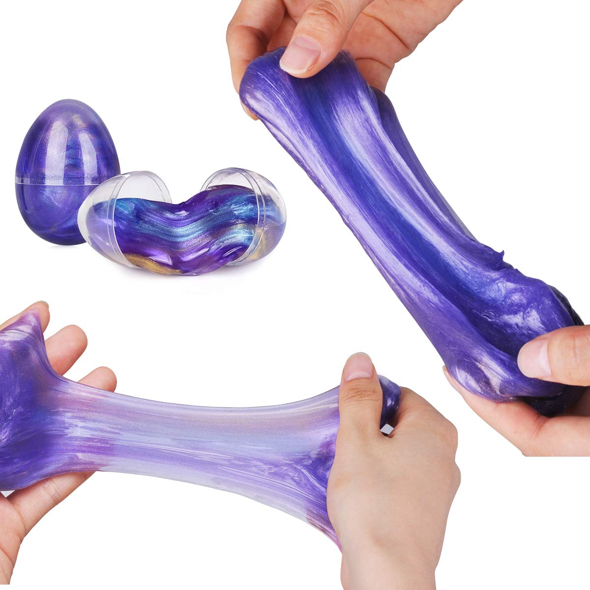 Egg Slime 4 Pack Non-Toxic Clear Crystal Slime Soft Jelly Clay Putty Mud Stress Relief Toy for Kids