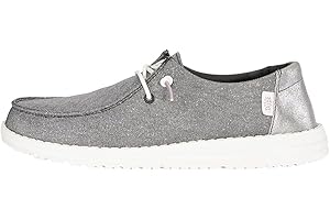 HEYDUDE Women’s Wendy Metallic Sparkle Slip-On Shoes | Stylish Fashion Loafers for Women | Lightweight & Comfortable