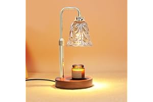 Droyek Candle Warmer Lamp with Timer Electric Candle Warmer Lamp Adjustable Height Dimmable Wax Warmer Lamp Jar Candles with 2 Bulbs for Home Decor & Office