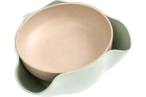 Bamboo's Grocery Double Dish Snack Bowl For Pistachios, Peanuts, Edamame, Cherries, Nuts, with Shell Storage (Green)