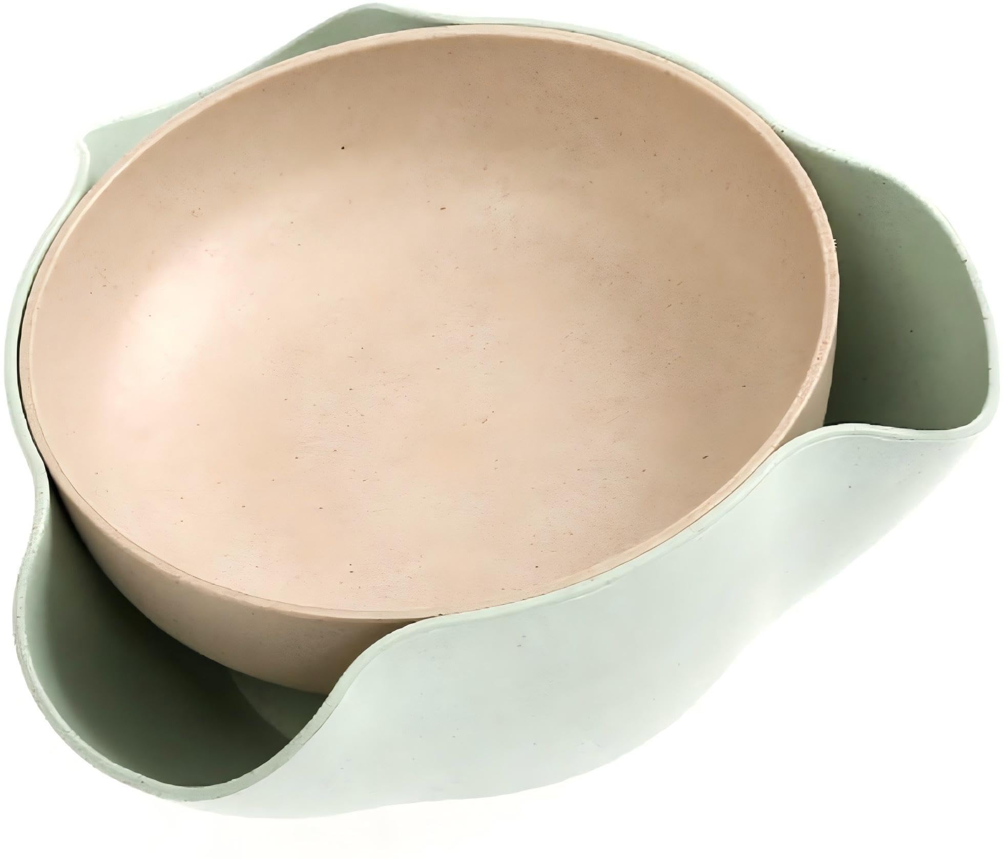 Photo 1 of Bamboo's Grocery Double Dish Snack Bowl For Pistachios, Peanuts, Edamame, Cherries, Nuts, with Shell Storage (Green)