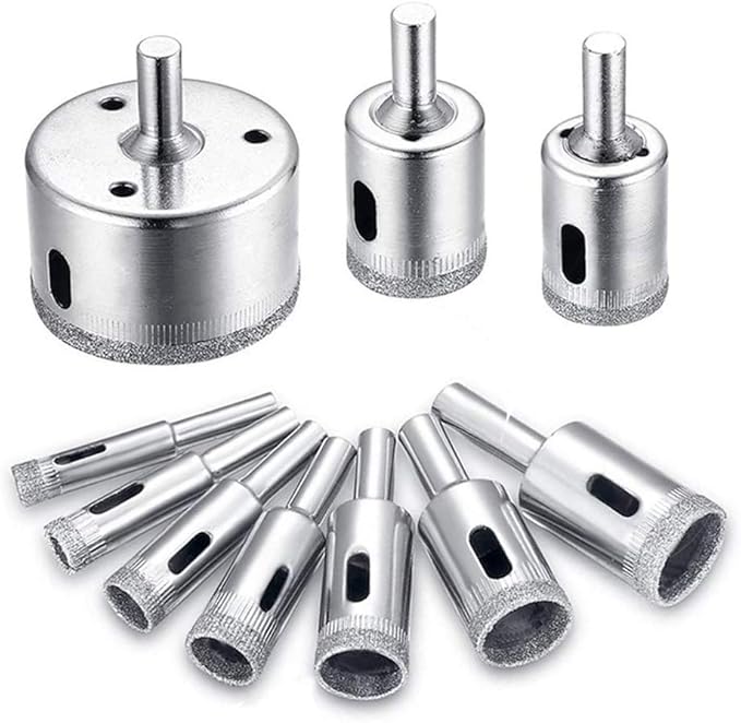 10PCS Diamond Drill Bit,Tile Hole Saw,Tile Hole Cutter Set with 8mm