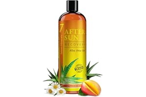 Seven Minerals NEW Recovery After Sun Gel with Aloe Vera - For Skin with Instant Sunburn Relief. Unlike Regular Aftersun Lotion, Ours Is Made From Texas Aloe. With Mango & Chamomile (12 Fl Oz)