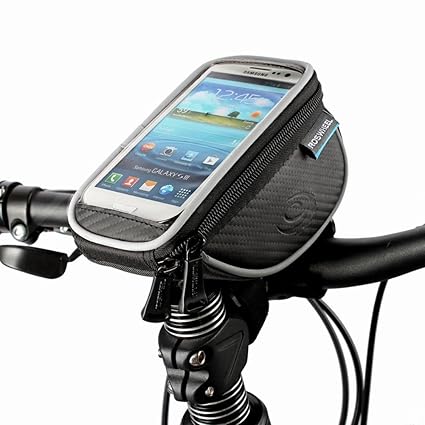 DCCN Fahrradtasche Fahrrad Oberrohrtasche für Mountain Bike (passend bis zu 5,5 Zoll) mit klaren PVC-Schirm