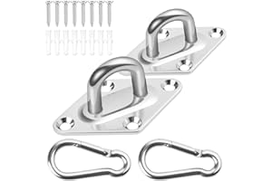 CZXNBI Heavy Duty Hammock Hanging kit - 1000 lb Capacity Swing Hooks, Ceiling Hooks for Wall/Ceiling Mount, Indoor & Outdoor - Stainless Steel (Medium)