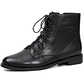 ONEENO Women's Lace-up Leather Ankle Boots