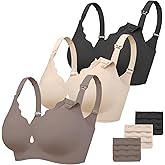 Vinfact 3 Pack Nursing Bras for Breastfeeding Comfort Hollow Breast Feeding Bras Women Seamless Maternity Bras for Pregnancy