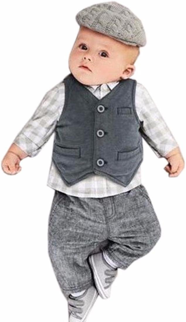 Tenworld Fashion Baby Boy Waistcoat + Pants + Shirts Clothes Sets Suit