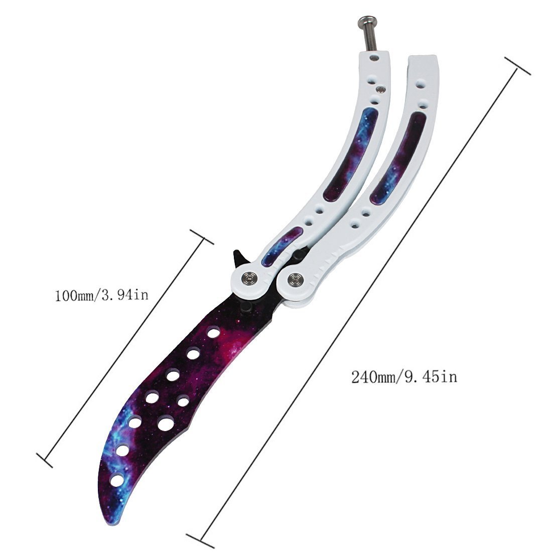 Butterfly Training Knife Enhanced Curved Stainless Steel Knives Blunt Practice Folding Dull