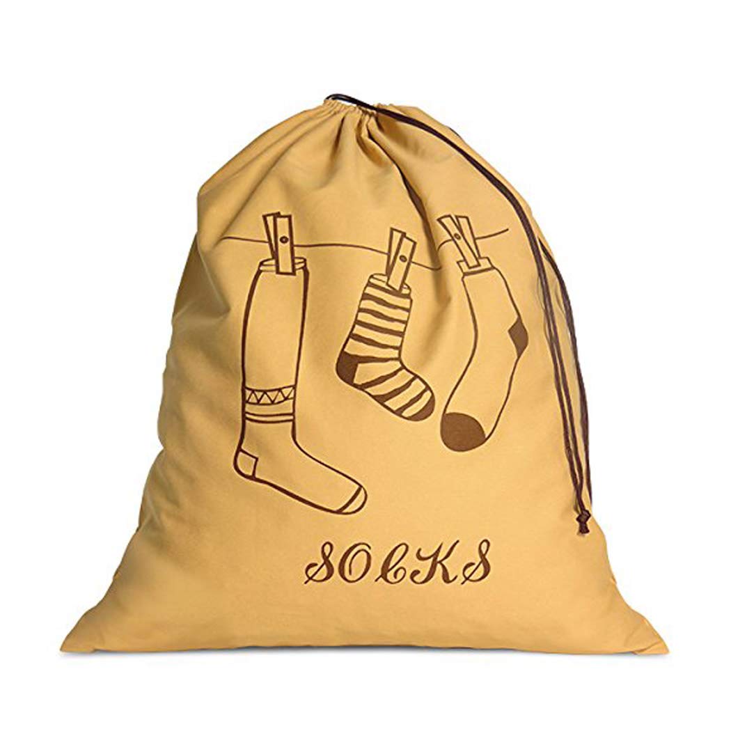 Stylish trendfinding 12OZ Cotton Large Laundry Bag (24x27 IN, 15 kg Capacity) - Cappuccino in sock style design, Transfer Print, and Dual Pull Cord