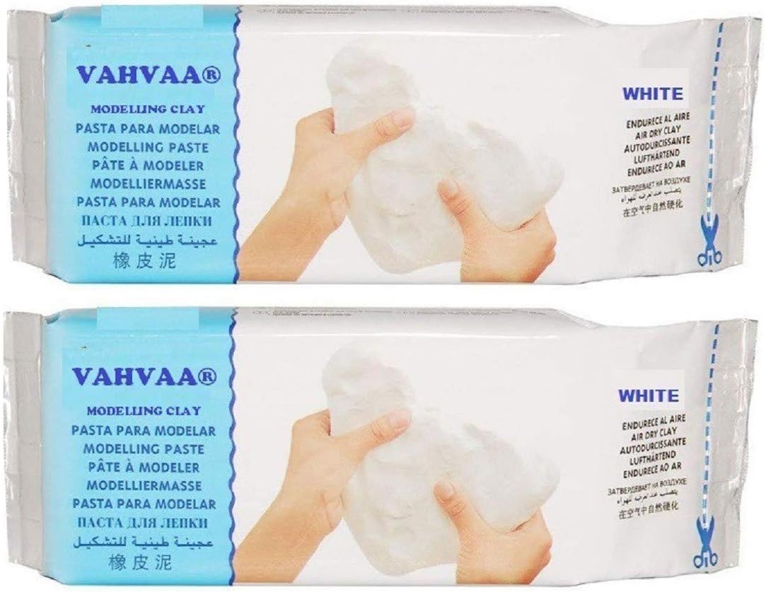 Vahvaa® Air Dry Modelling Clay White (Pack of 2)