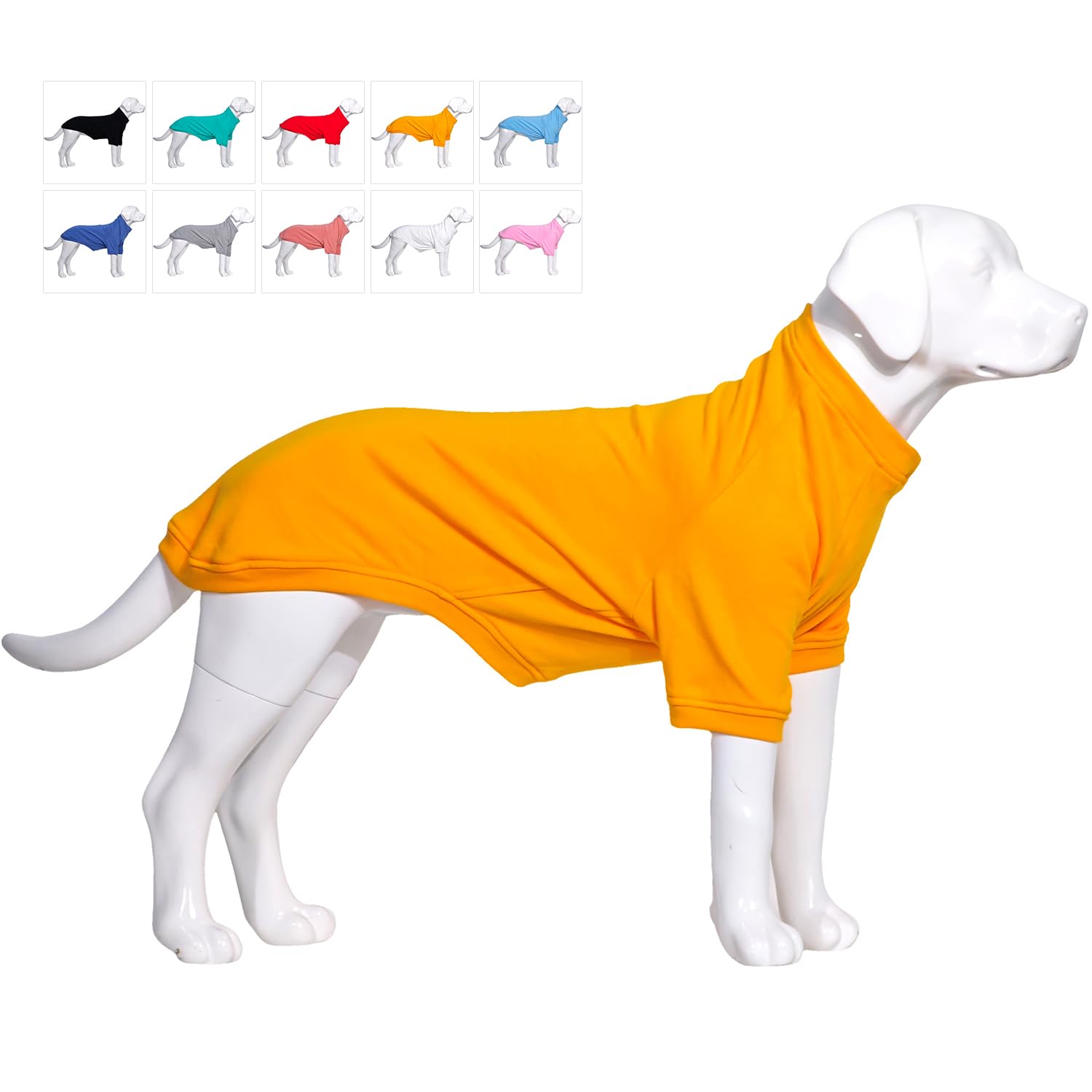 Lovelonglong Dog Pullover Sweatshirt Autumn Winter Cold Weather Dog T-Shirts for Small Medium Large Size Dogs Miniature Schnauzer Shih Tzu Clothes Orange L