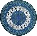India Arts Floral Peacock Round Cotton Tablecloth 72