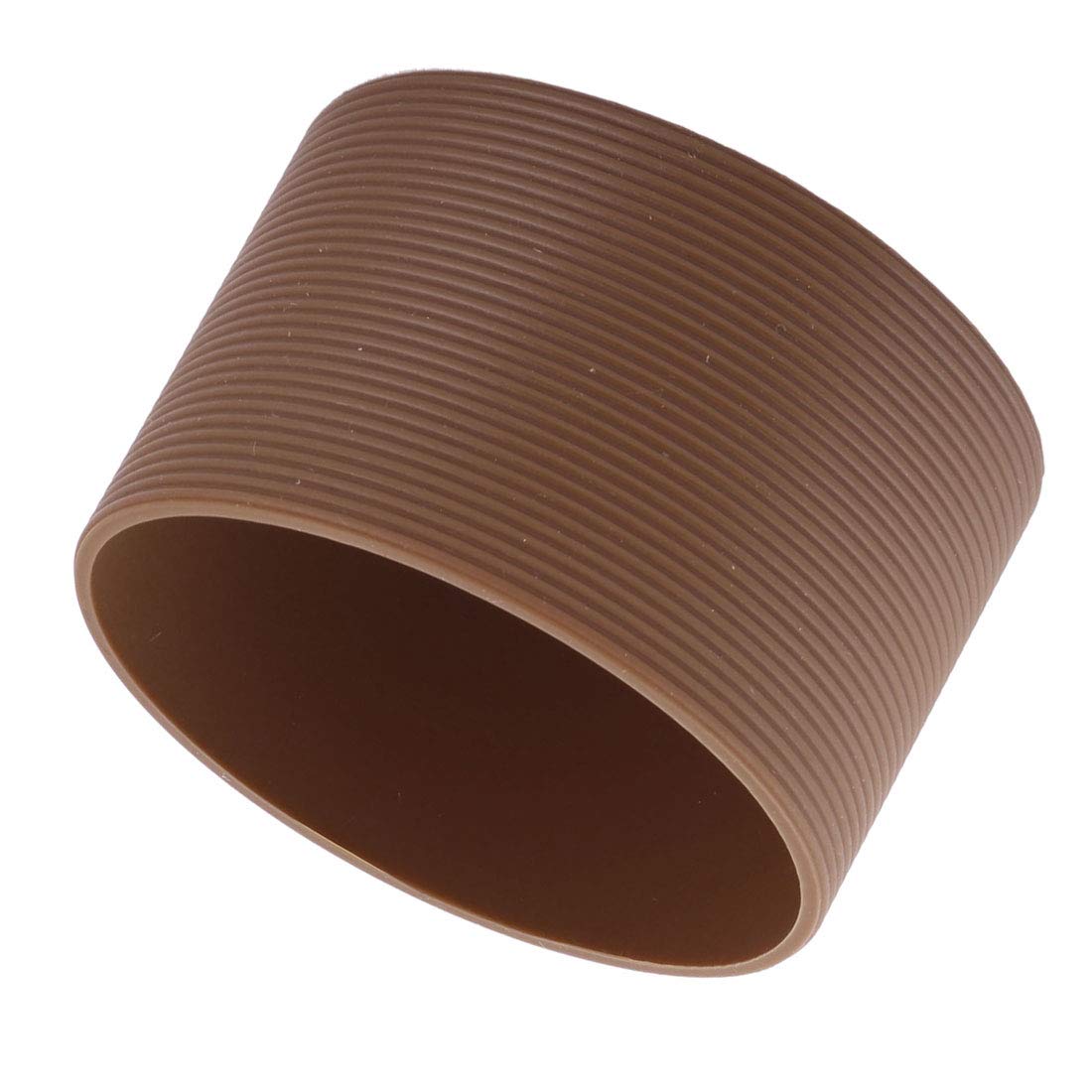 Sourcingmap Silicone Outdoor Round Nonskid Water Bottle Mug Cup Sleeve Cover 6.5cm Dia Coffee Color