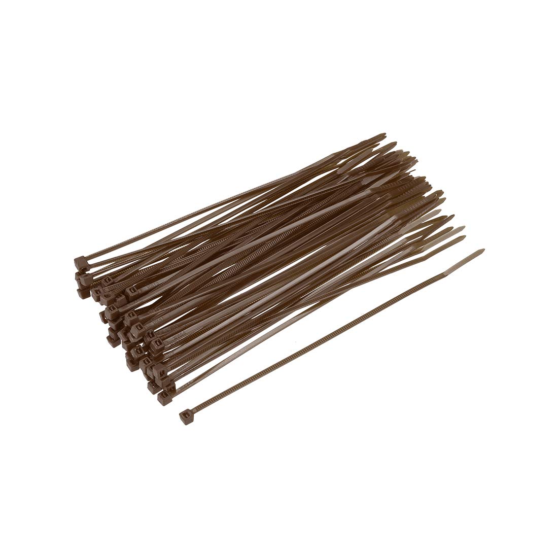 sourcing map 80pcs Cable Zip Ties Nylon Cable Wire Ties 6 Inch Self-Locking Nylon Tie Wraps Brown