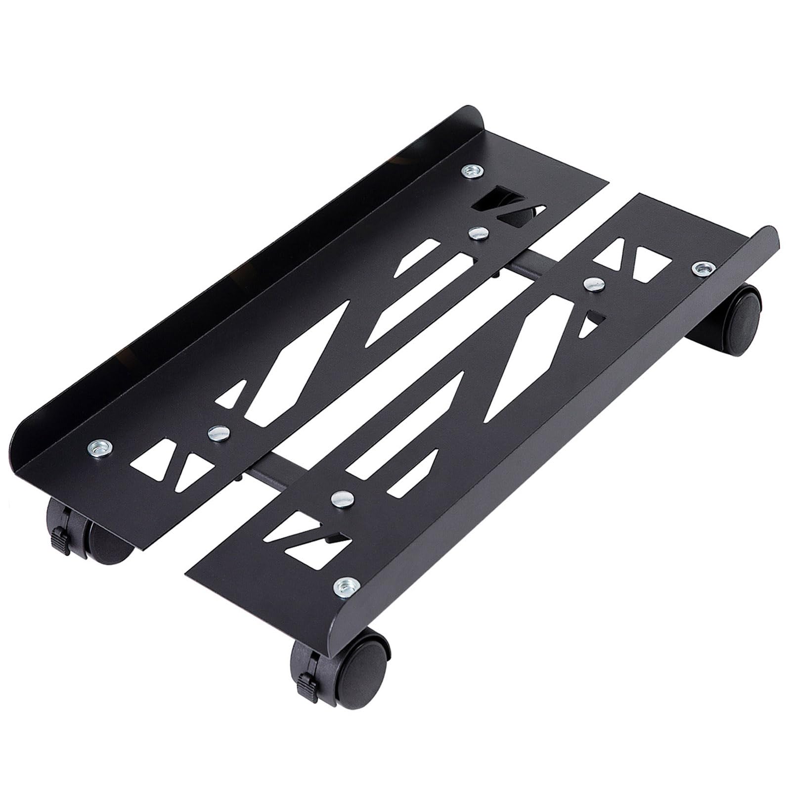 Photo 1 of Hovadova Mobile PC Stand, Adjustable Metal Computer Tower Stand, PC Floor Stand with 4 Locking Caster Wheels, PC Tower Stand, CPU Holder, PC Cart PC Riser Fits Most PC for Gaming Office Desk