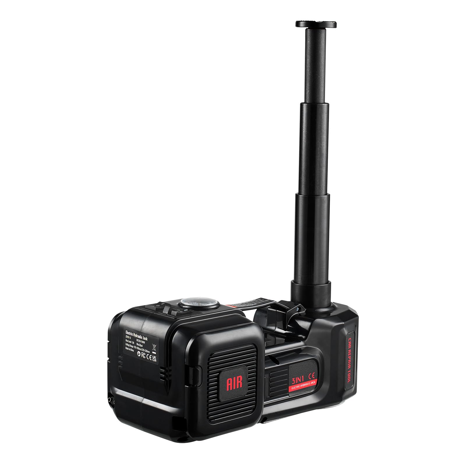 VEVOR elektrischer Wagenheber 5 t elektrischer Scherenwagenheber mit eingebauter Pumpe, 12-V-Reifenwechselersatz mit elektrischem Schlagschrauber & LED-Licht, Wagenheber-Set für Limousine SUV LKW 9