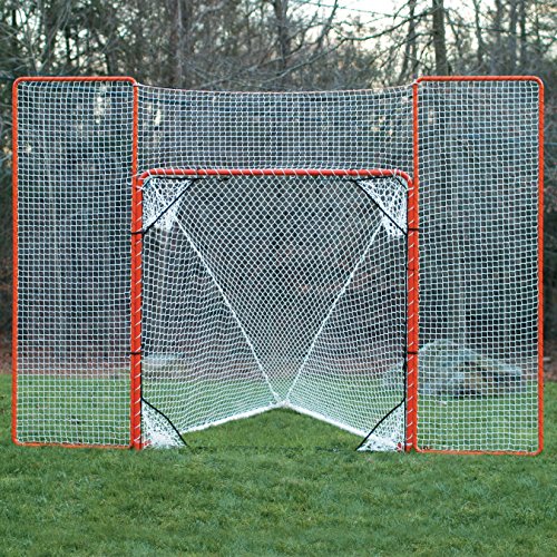 EZGoal Lacrosse Folding Goal with Backstop and Targets, Orange, 6' x 6