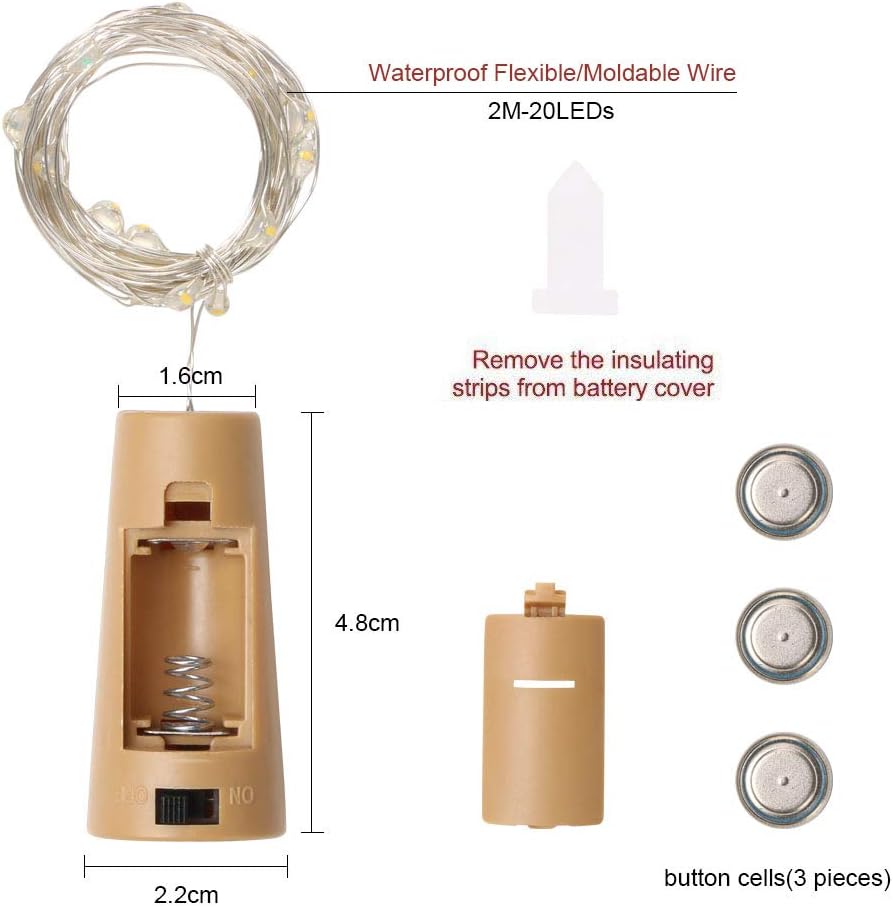 Vicloon 12 Pack Bottle Lights, String Lights Wine with Cork - Image 3