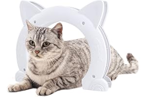 Cat Door Interior Pet Doors for Cats Kitty Shaped Hole Cat Gate Pass Fits Inside Door Hides Litter Box Furniture for Small Pe