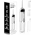 MAKJUNS Water-Flosser-Cordless-Teeth-Cleaner Water Dental Flosser with 3 Modes 4 Jets Rechargeable Dental Oral Irrigator for Home Travel (Premium White)