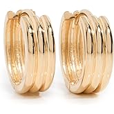 Ariel Gordon Jewelry Women's 14k Triptych Hoops, Gold, One Size