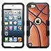 JoJoGoldStar Case Compatible with Apple iPod Touch 5th and 6th Gen, Image Design Hybrid, Polycarbonate and Silicone TPU Hard Cover with Screen Protector and Stylus - Basketball