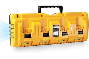 HOYOA DCB104 Dewalt Battery Charger – 4-Port Charging Station with USB & Type-C Ports, 20V MAX, Compatible with Dewalt 12V-20V Batteries, Multi-Port Charging for Home & Work Use