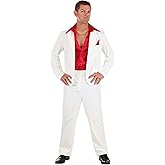 Men's Tony Montana Scarface Costume 80s Gangster White Pinstripe Suit