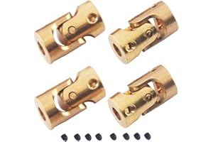 BONRI 4Pack ShareGoo 3mm-3mm Micro Brass Universal Joint Motor Shaft Coupler Connector Compatible with 1/24 1/18 RC Car Boat DIY Airplane Gimbal