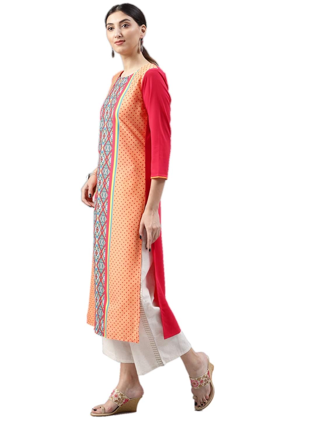 vaamsi crepe digital printed kurti(vpk1520_orange_free size)